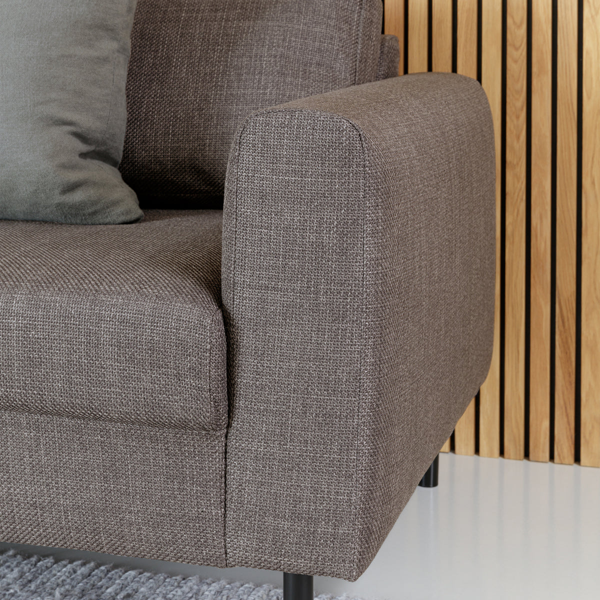 Orlando Set of 2 x 3 Seater Sofas in Basel Light Grey Brown Fabric