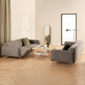 Westley Set of 2 x 3 Seater Sofas in Fay Dusty Brown Fabric