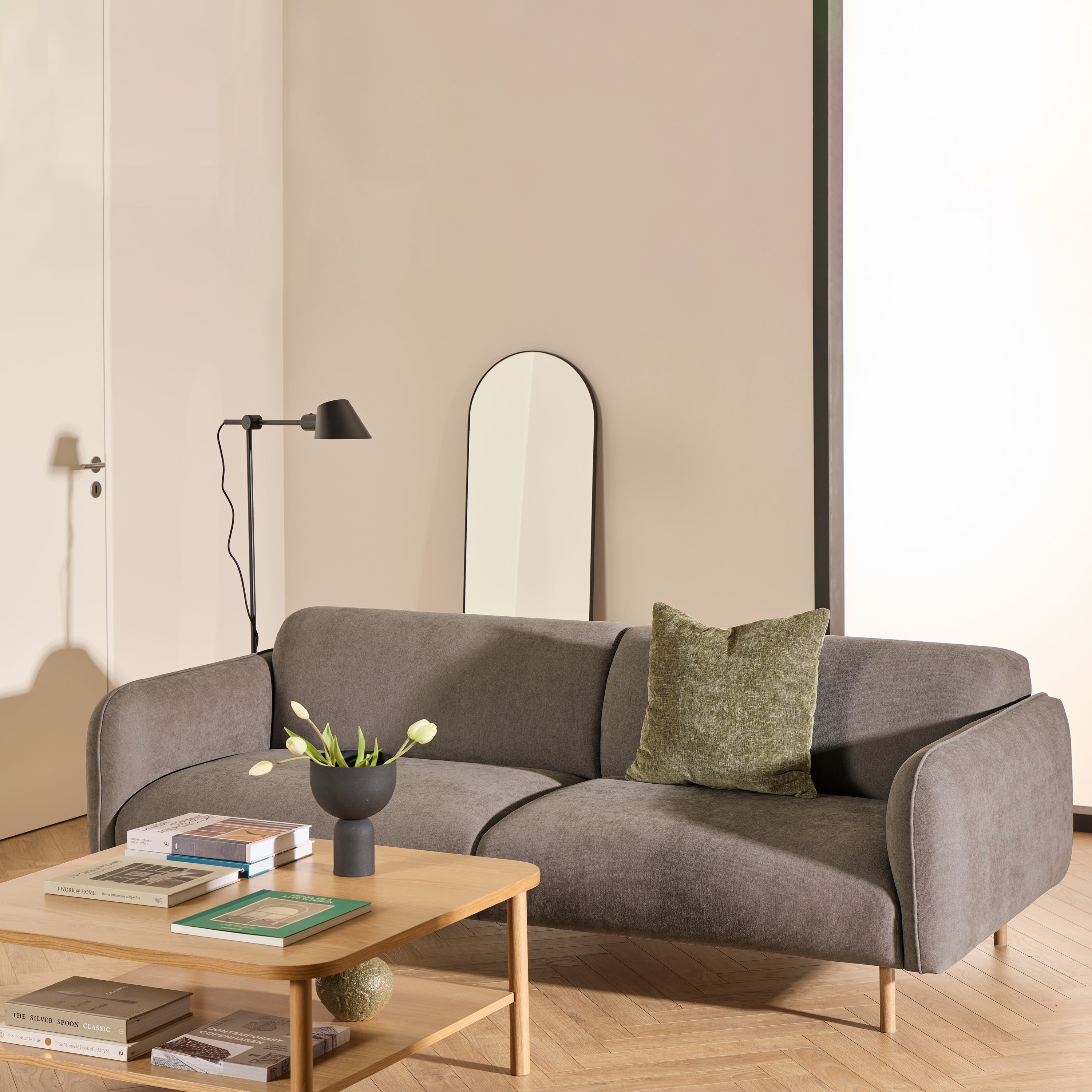 Westley Set of 2 x 3 Seater Sofas in Fay Dusty Brown Fabric