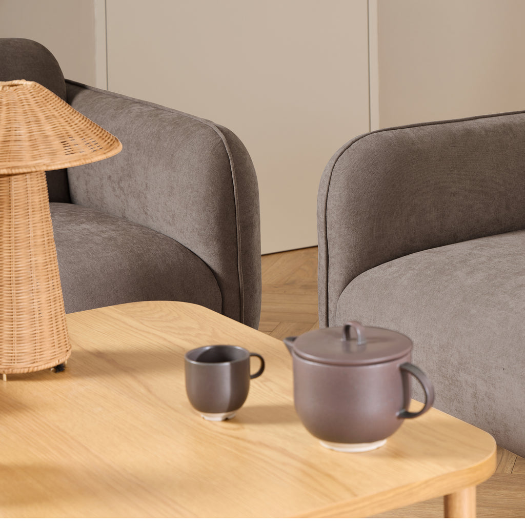 Westley Set of 2 x 3 Seater Sofas in Fay Dusty Brown Fabric