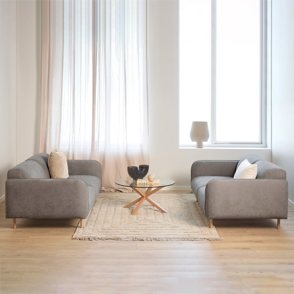 Westley Set of 2 x2.5  Seater Sofas in Fay Dusty Brown Fabric