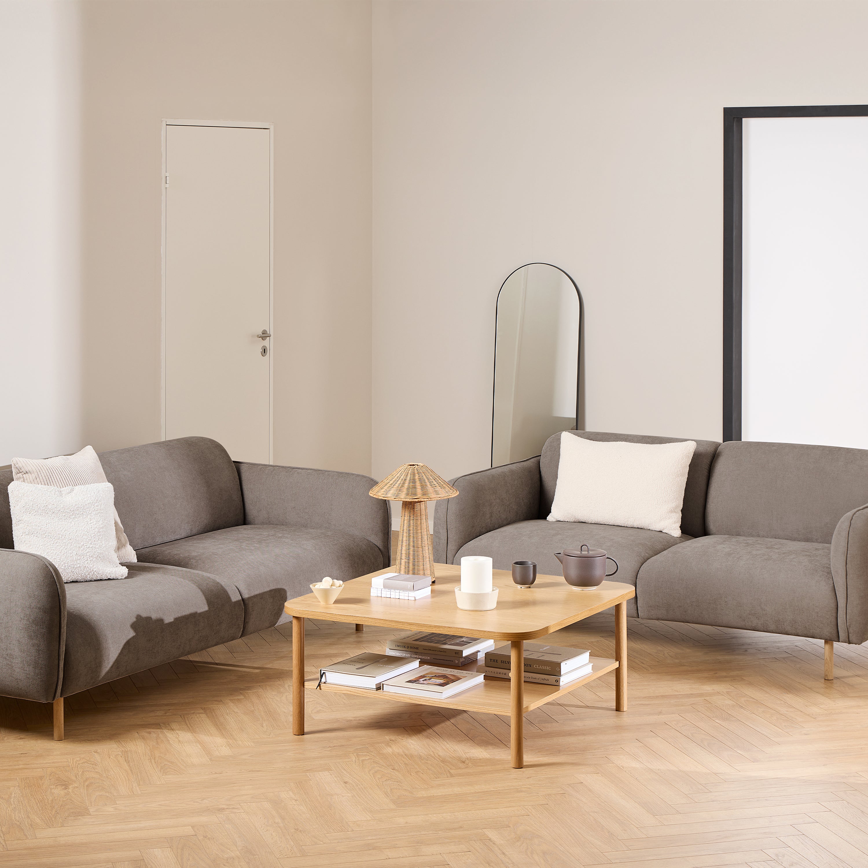 Westley Set of 2 x2.5  Seater Sofas in Fay Dusty Brown Fabric