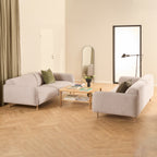 Westley Set of 2 x 3 Seater Sofas in Fay Beige Fabric