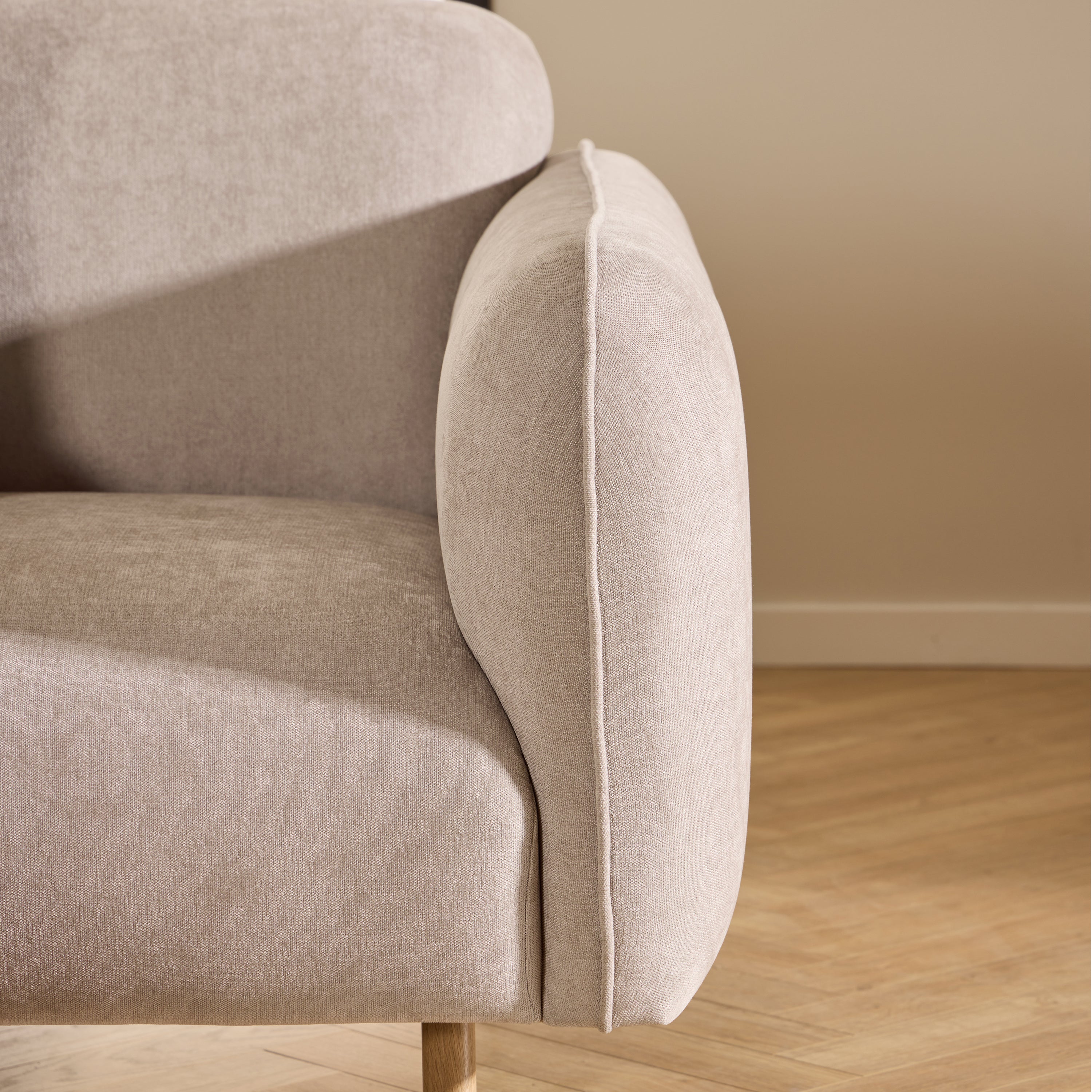 Westley Set of 2 x 3 Seater Sofas in Fay Beige Fabric