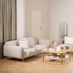 Westley Set of 2 x 3 Seater Sofas in Fay Beige Fabric