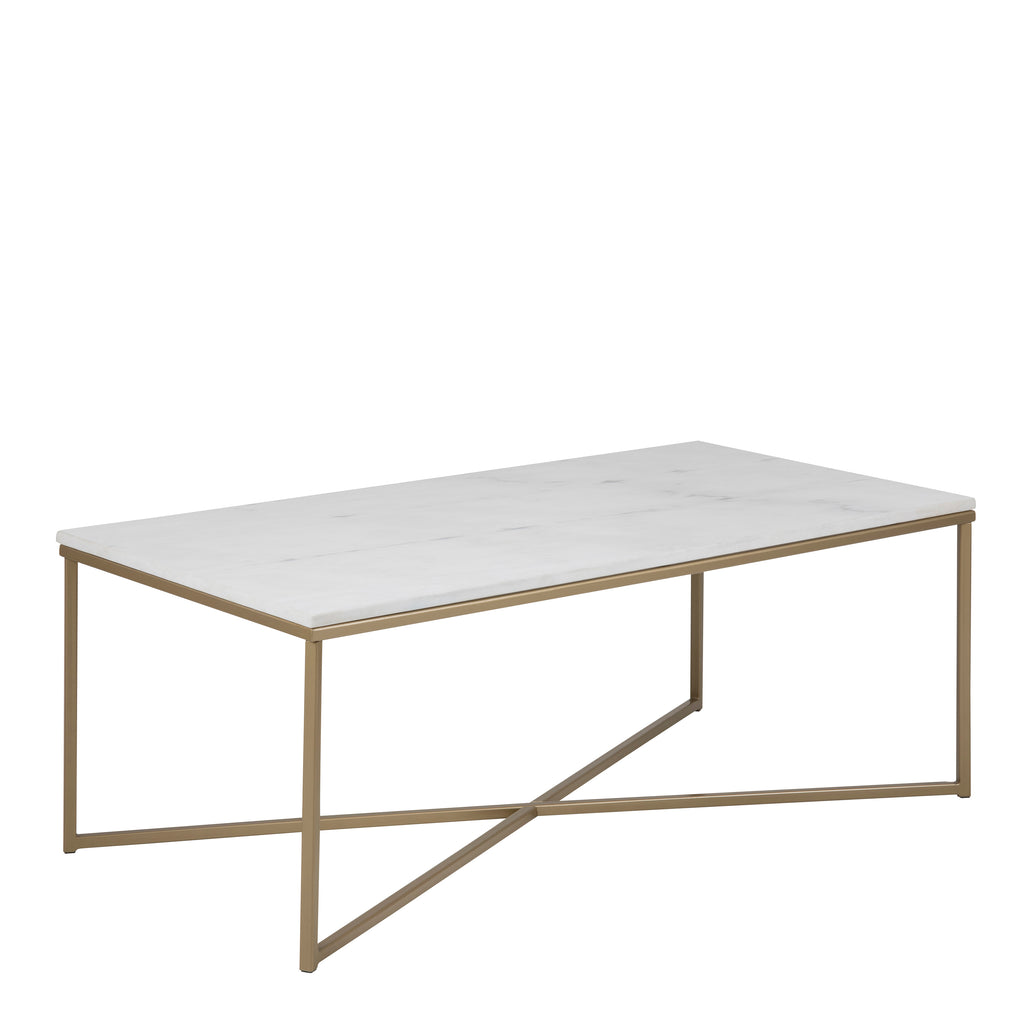 Alyssa Coffee Table with White Marble Top