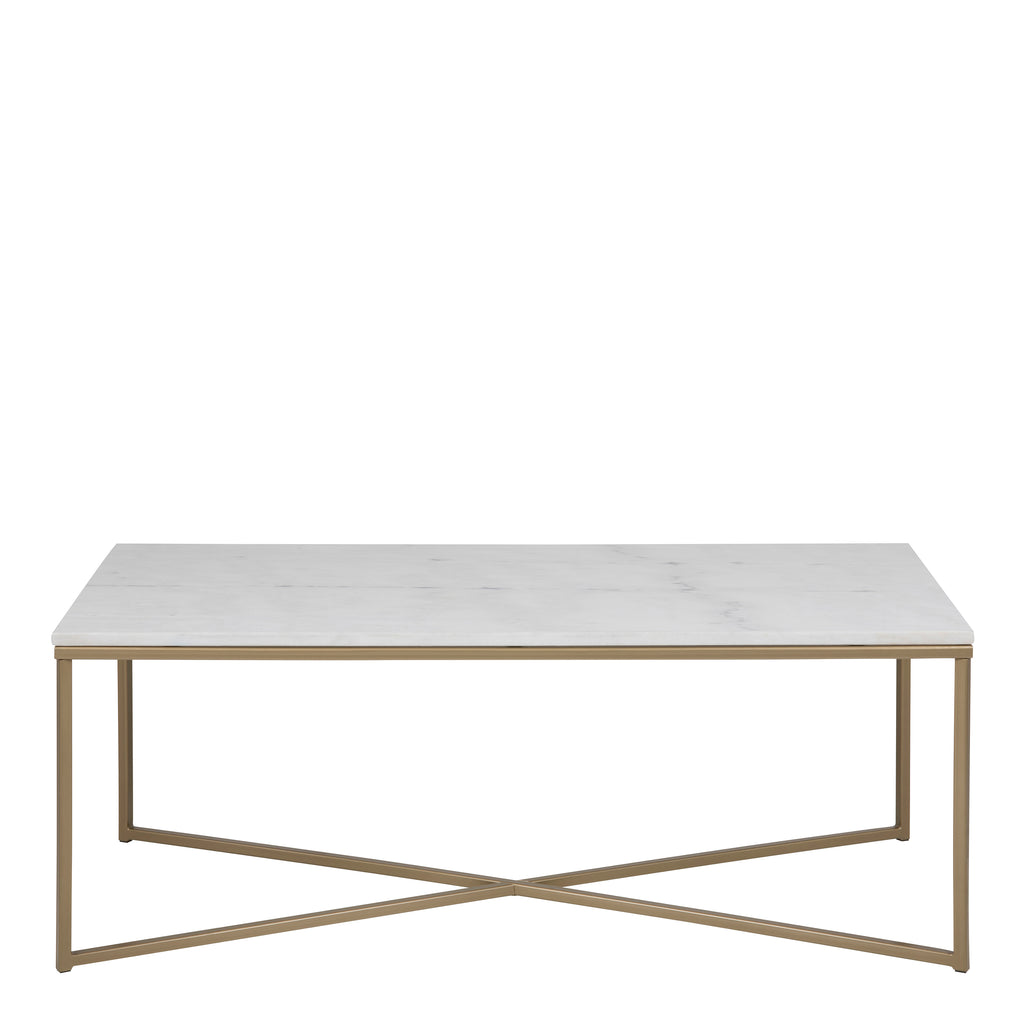 Alyssa Coffee Table with White Marble Top