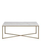 Alyssa Coffee Table with White Marble Top