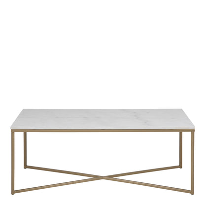 Alyssa Coffee Table with White Marble Top
