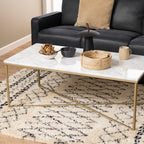 Alyssa Coffee Table with White Marble Top