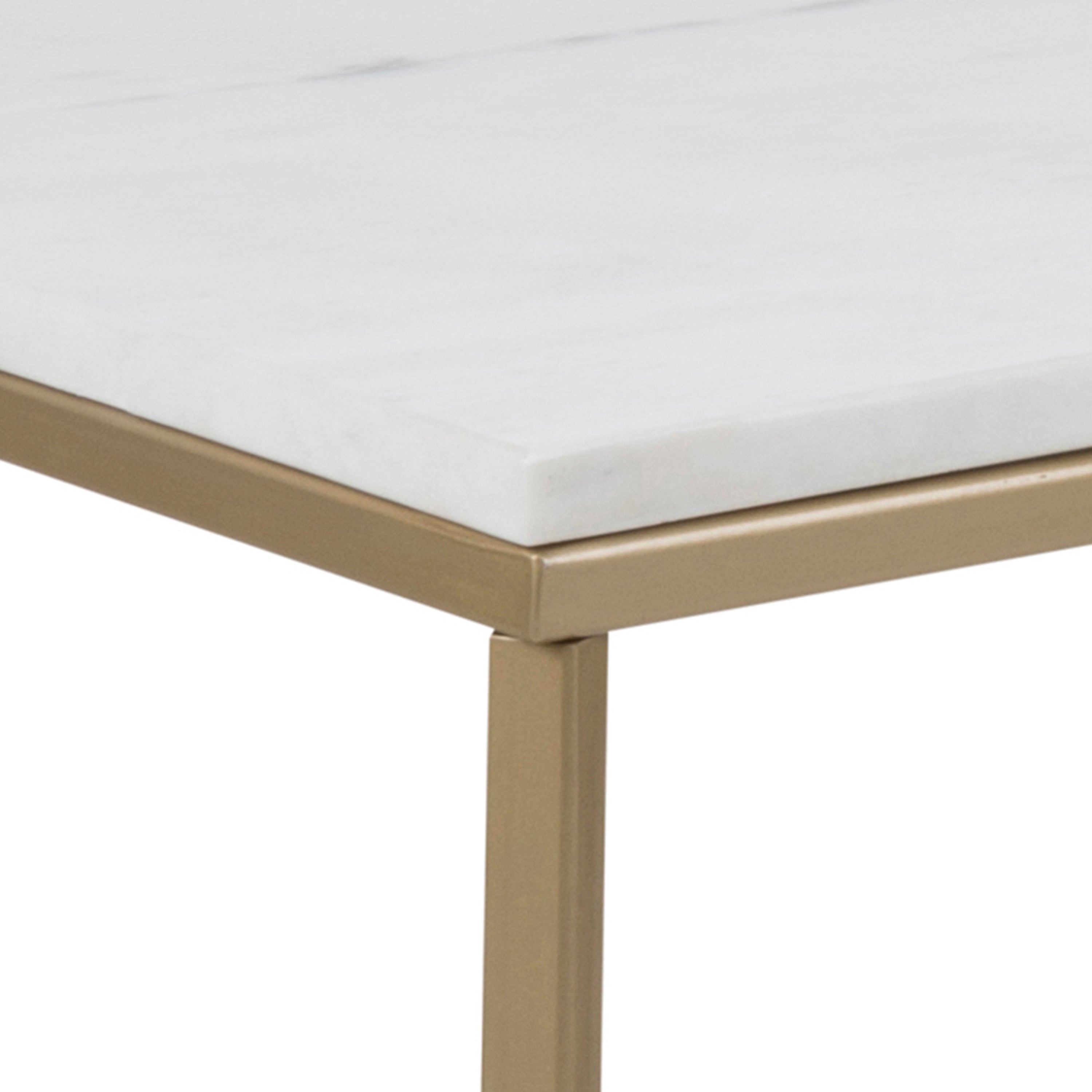 Alyssa Coffee Table with White Marble Top