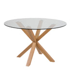 Harlow Round Dining Table with Glass Top 119x75.5cm