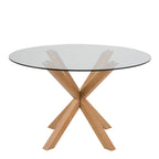Harlow Round Dining Table with Glass Top 119x75.5cm