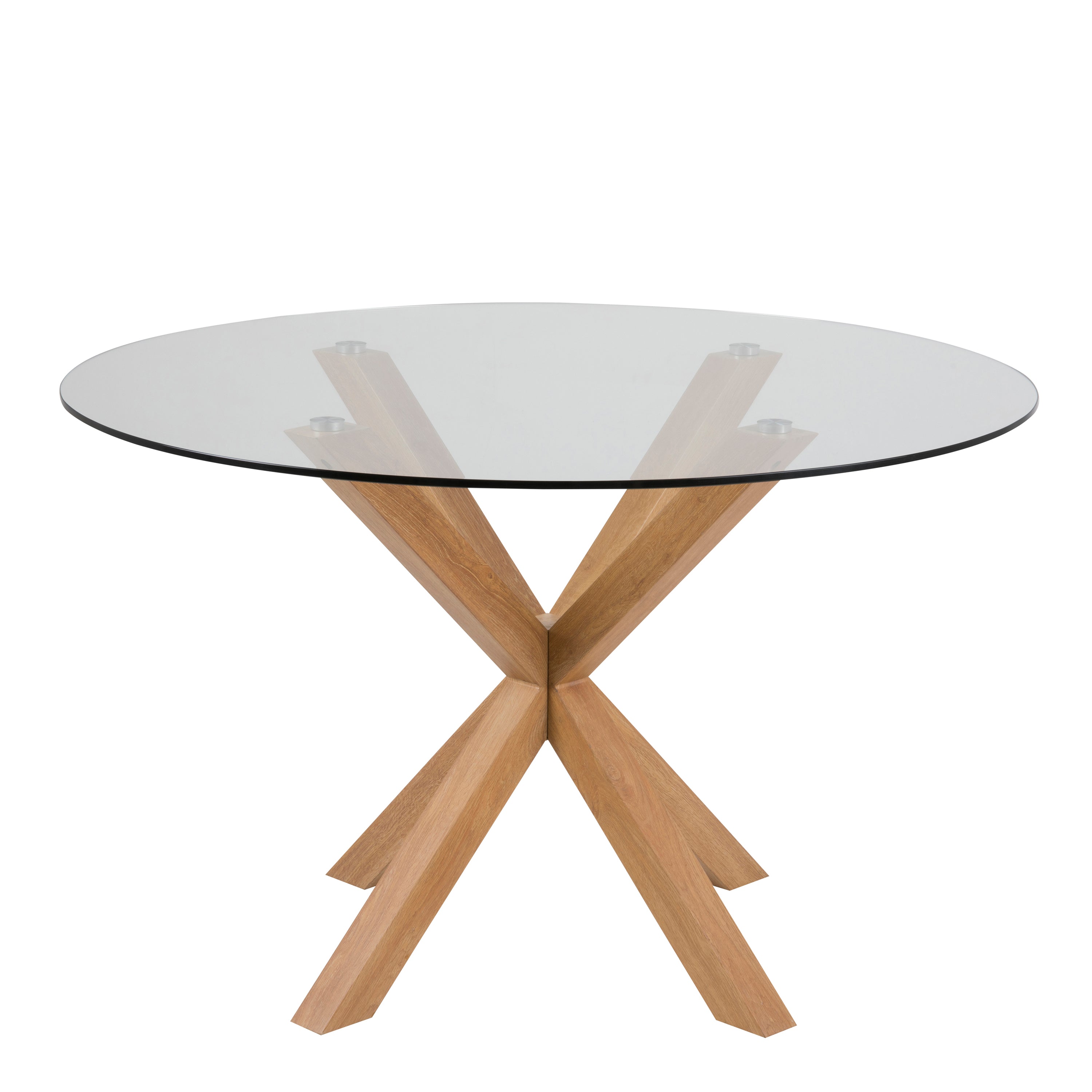 Harlow Round Dining Table with Glass Top 119x75.5cm
