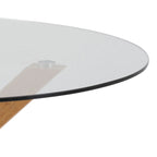 Harlow Round Dining Table with Glass Top 119x75.5cm