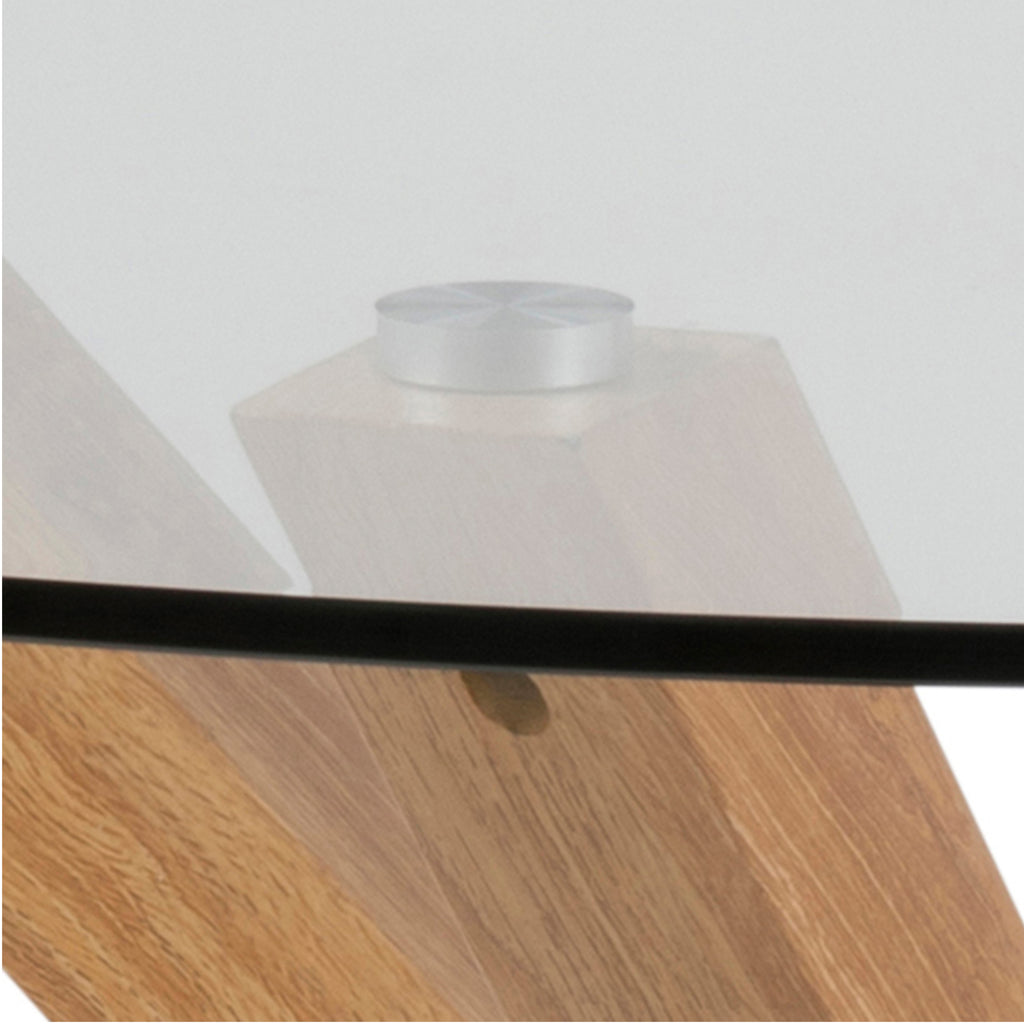 Harlow Round Dining Table with Glass Top 119x75.5cm