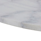 Tasmin Round Dining Table with White Polished Marble Top and Black Base