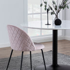 Tasmin Round Dining Table with White Polished Marble Top and Black Base