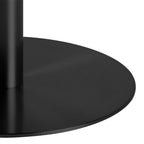 Codey Round Dining Table with White Polished Marble Top & Black Base
