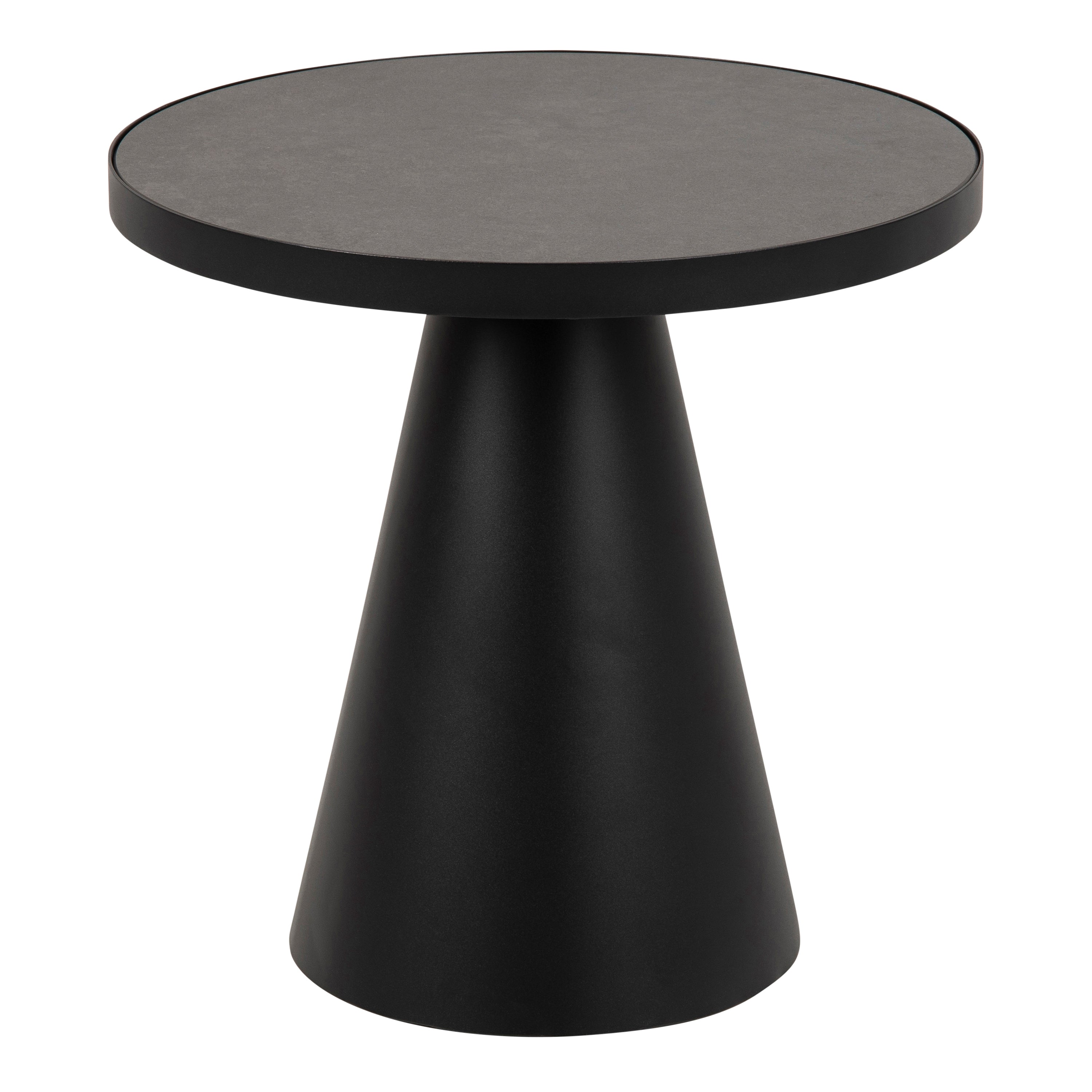 Sullivan Round Ceramic Coffee Table in Black 45,7x45cm