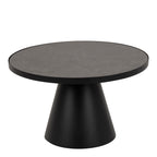 Sullivan Round Ceramic Coffee Table in Black 65.7x40cm
