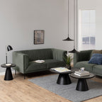 Sullivan Round Ceramic Coffee Table in Black 65.7x40cm