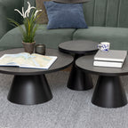 Sullivan Round Ceramic Coffee Table in Black 65.7x40cm