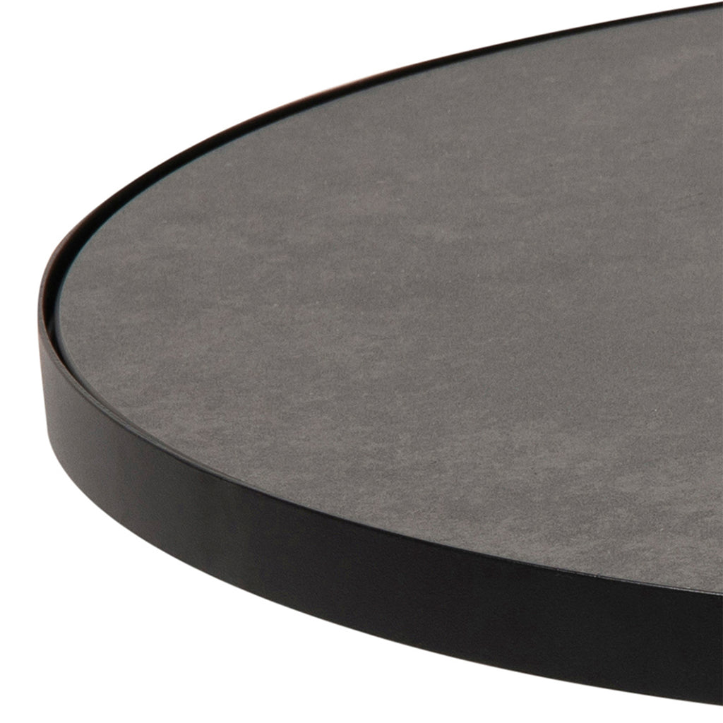 Sullivan Round Ceramic Coffee Table in Black 65.7x40cm