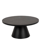 Sullivan Low Round Ceramic Coffee Table in Black 85.7x40cm
