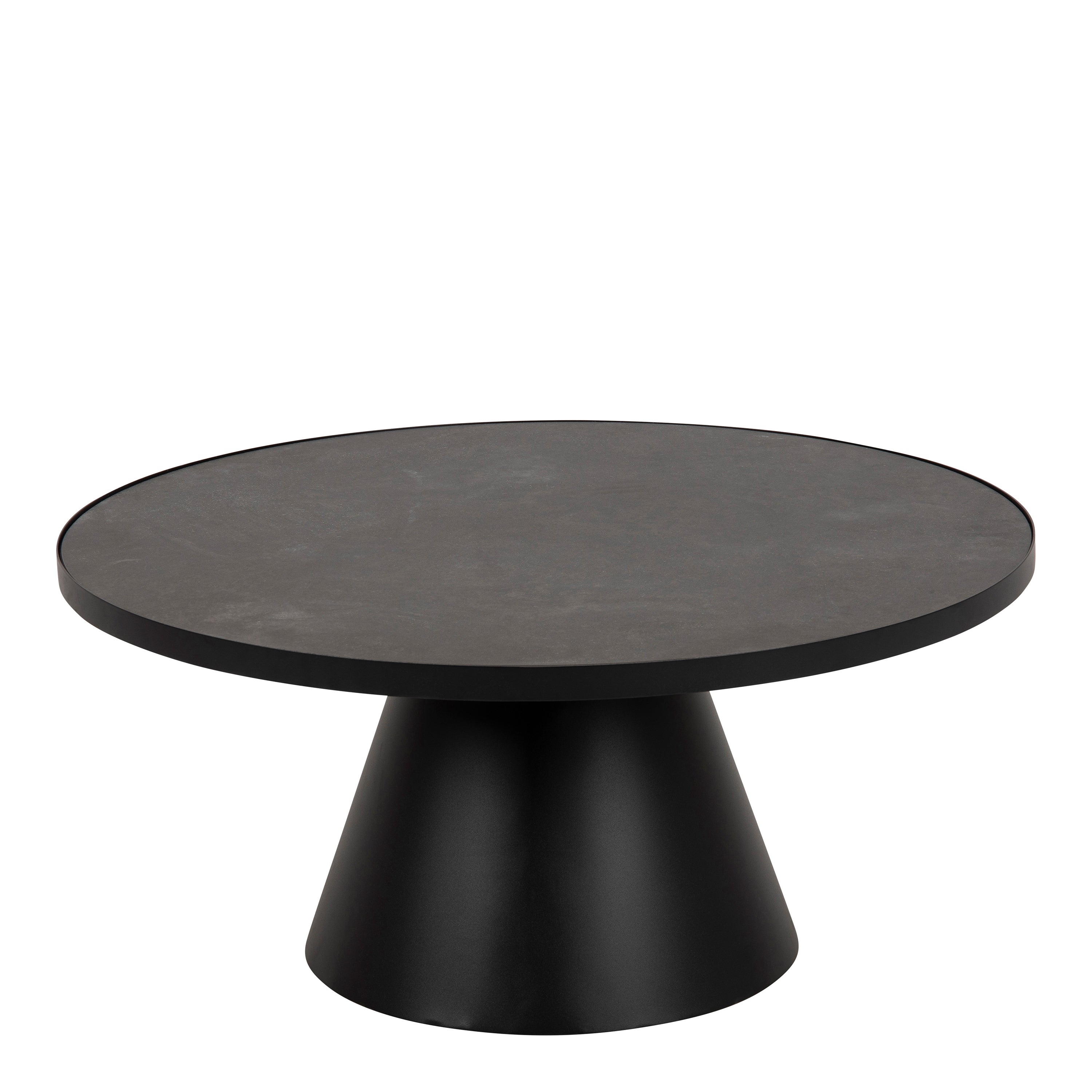Sullivan Low Round Ceramic Coffee Table in Black 85.7x40cm