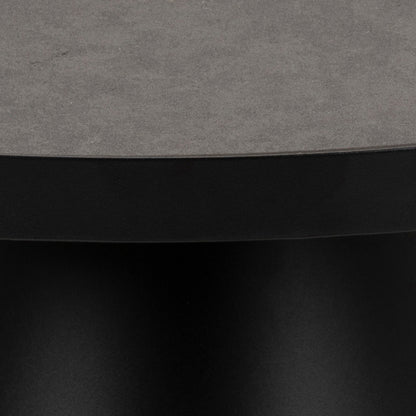 Sullivan Low Round Ceramic Coffee Table in Black 85.7x40cm