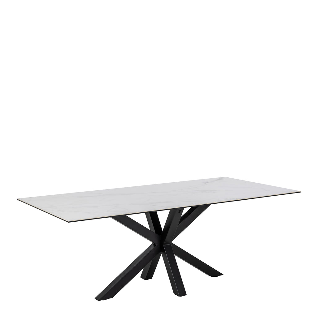 Harlow Dining Table with Ceramic White Top 200cm