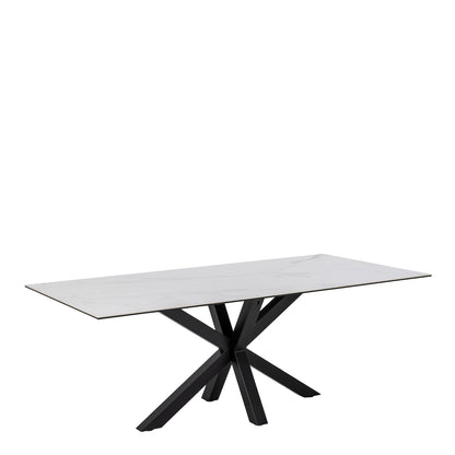 Harlow Dining Table with Ceramic White Top 200cm