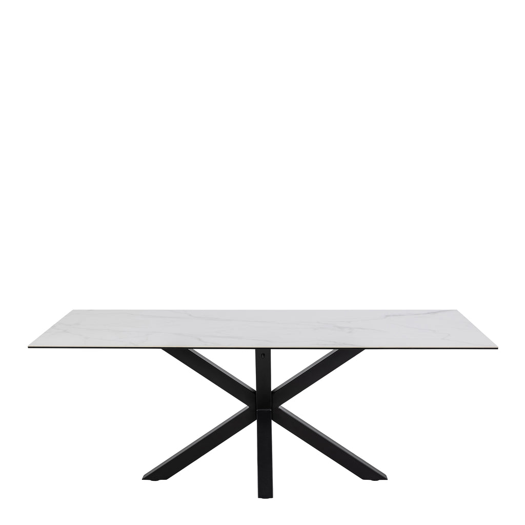 Harlow Dining Table with Ceramic White Top 200cm