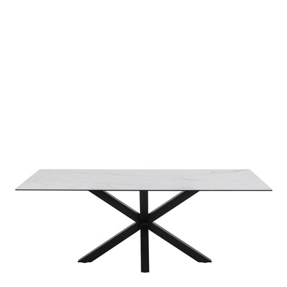 Harlow Dining Table with Ceramic White Top 200cm