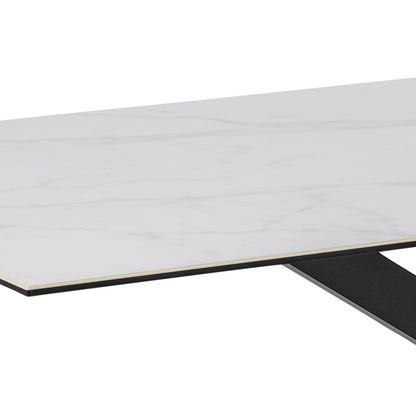 Harlow Dining Table with Ceramic White Top 200cm