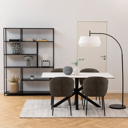 Harlow Dining Table in Ceramic White 160x75.5cm