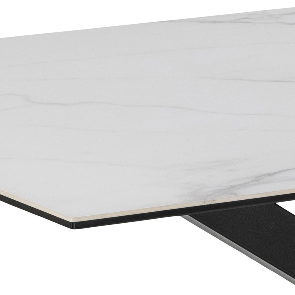 Harlow Dining Table in Ceramic White 160x75.5cm