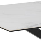 Harlow Dining Table in Ceramic White 160x75.5cm