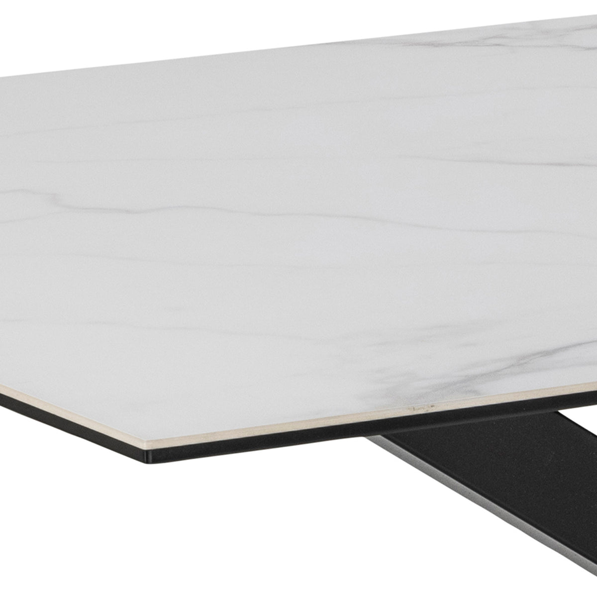 Harlow Dining Table in Ceramic White 160x75.5cm