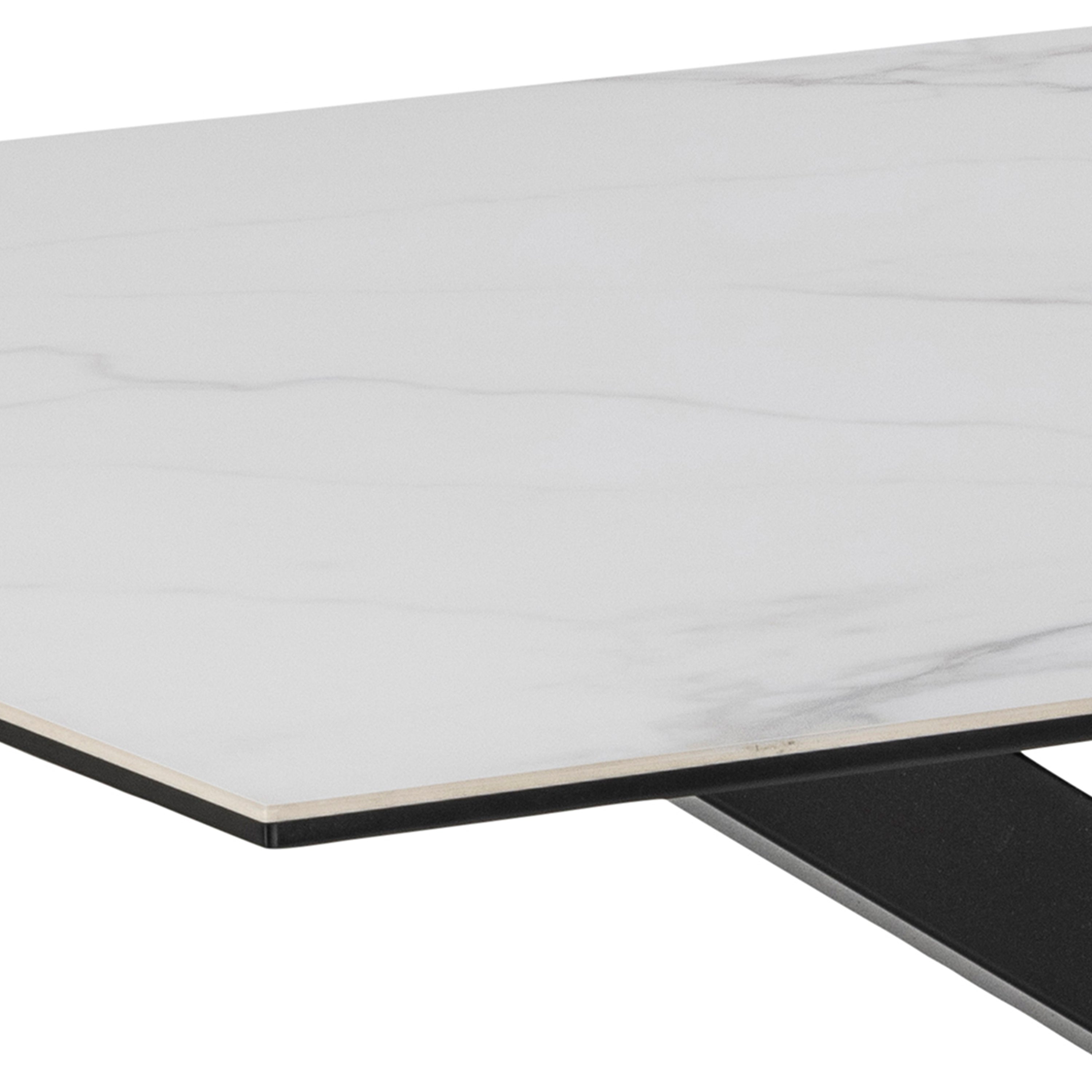 Harlow Dining Table in Ceramic White 160x75.5cm