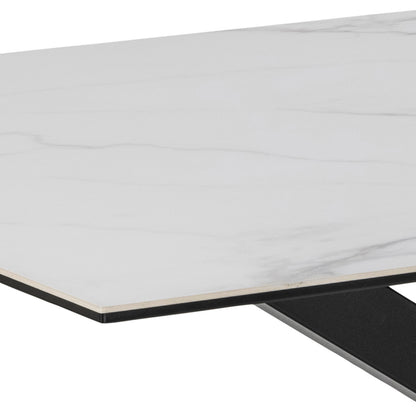 Harlow Dining Table in Ceramic White 160x75.5cm