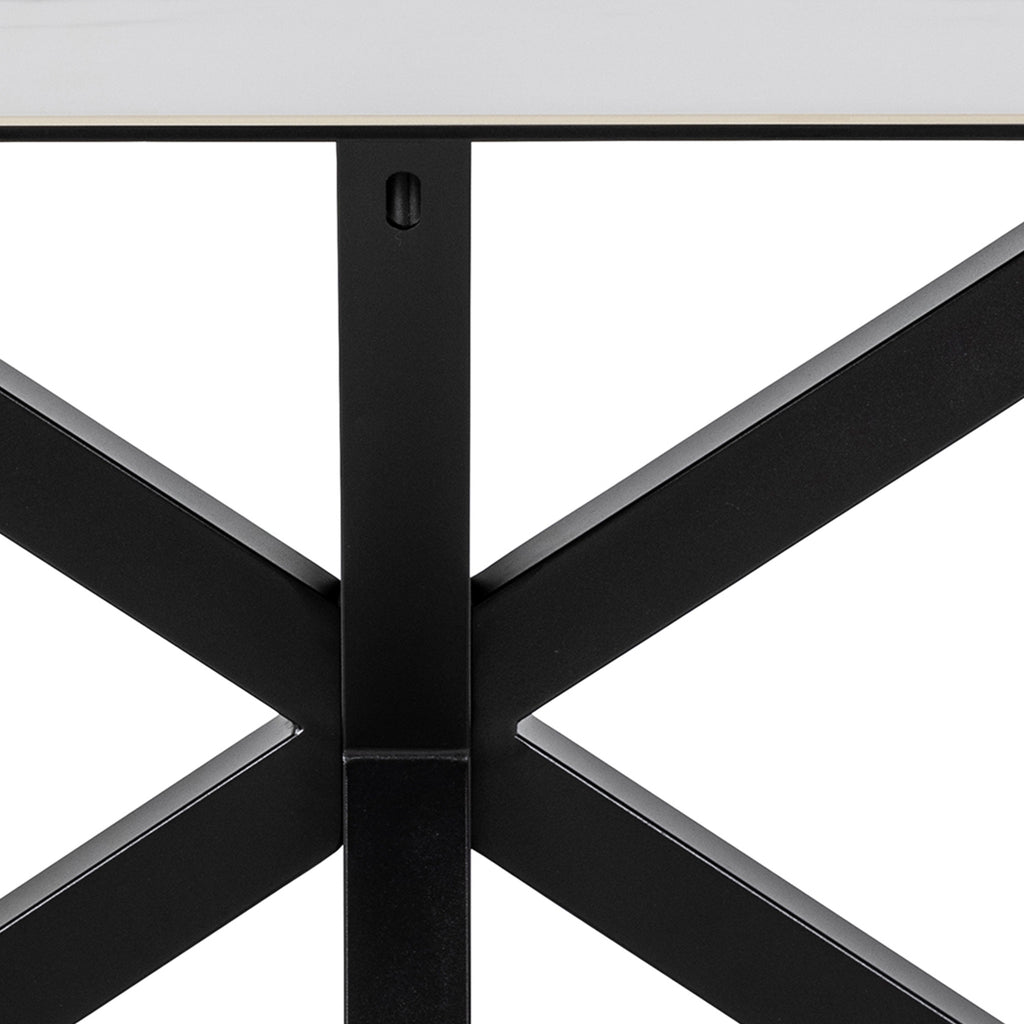Harlow Dining Table in Ceramic White 160x75.5cm