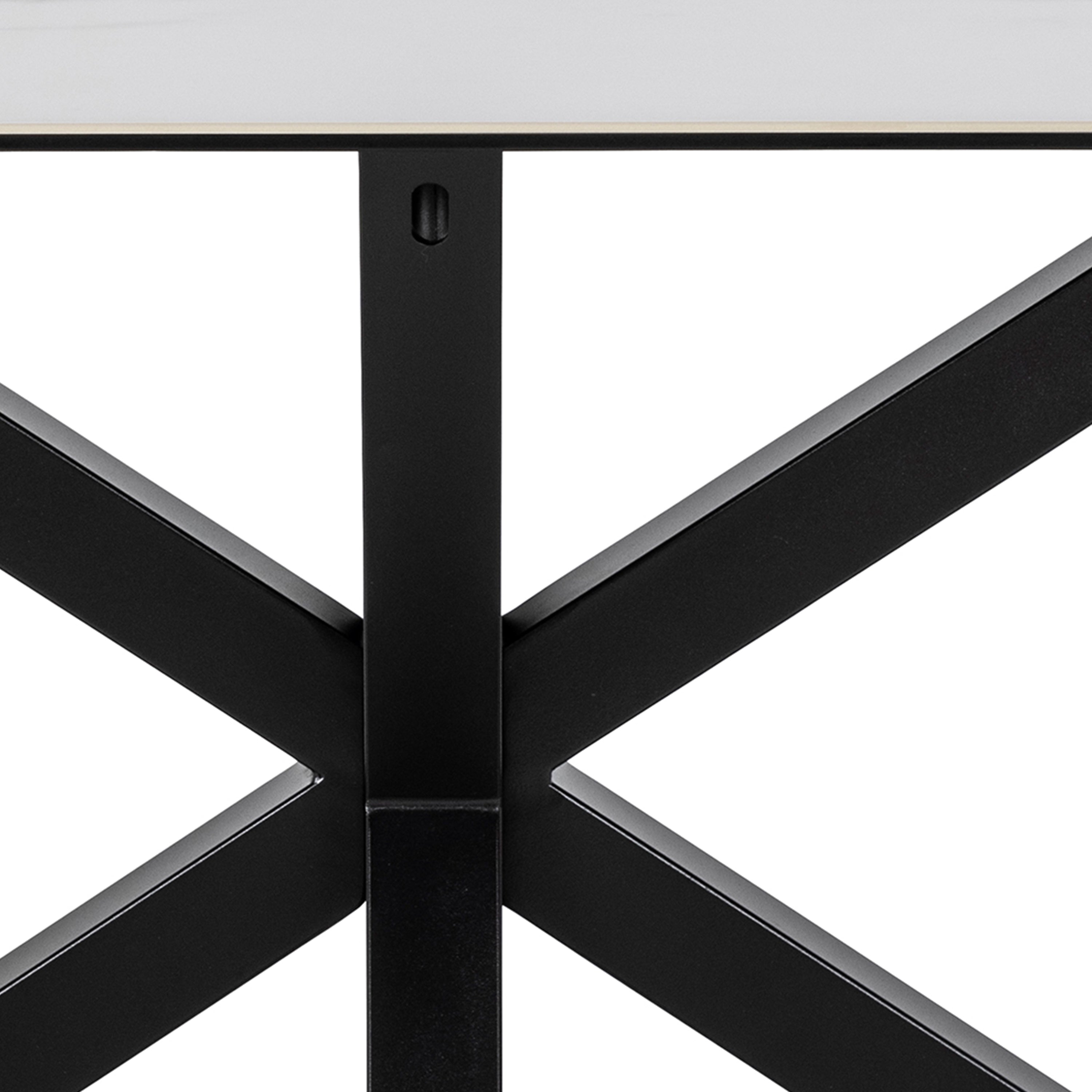 Harlow Dining Table in Ceramic White 160x75.5cm