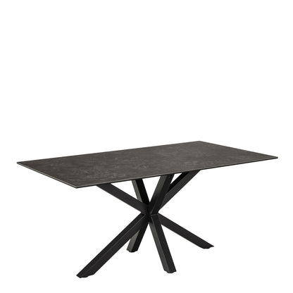 Harlow Dining Table in Ceramic  Black Top 160x75.5cm