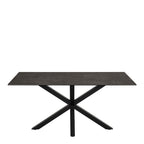 Harlow Dining Table in Ceramic  Black Top 160x75.5cm