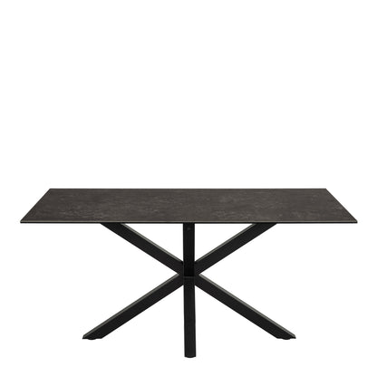 Harlow Dining Table in Ceramic  Black Top 160x75.5cm