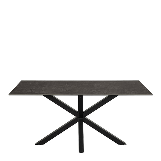 Harlow Dining Table in Ceramic  Black Top 160x75.5cm