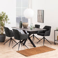 Harlow Dining Table in Ceramic  Black Top 160x75.5cm