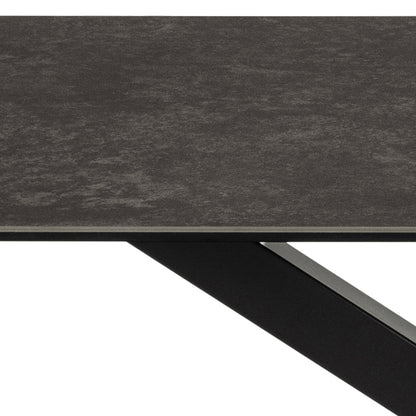 Harlow Dining Table in Ceramic  Black Top 160x75.5cm